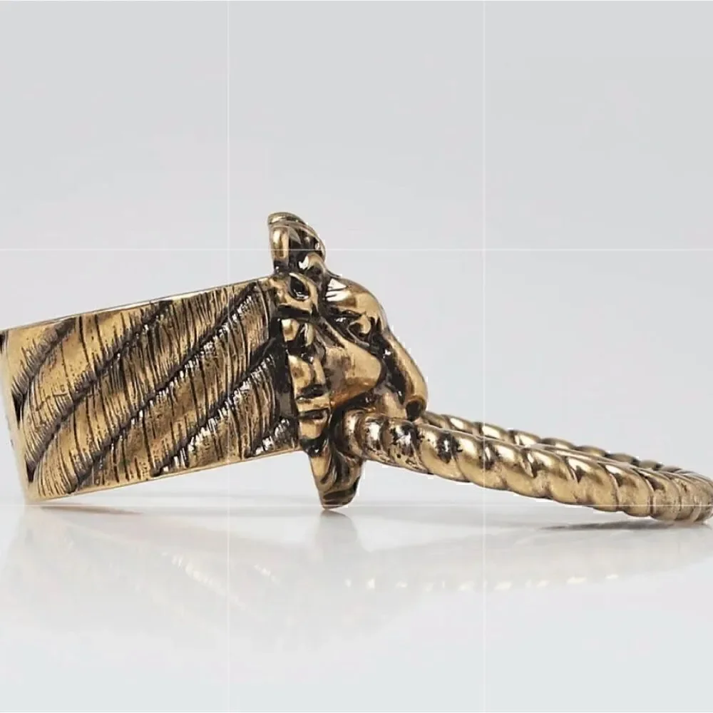 RARE Authentic Gucci Antique Lion Head GG Ring ✨ - Picture 6 of 8